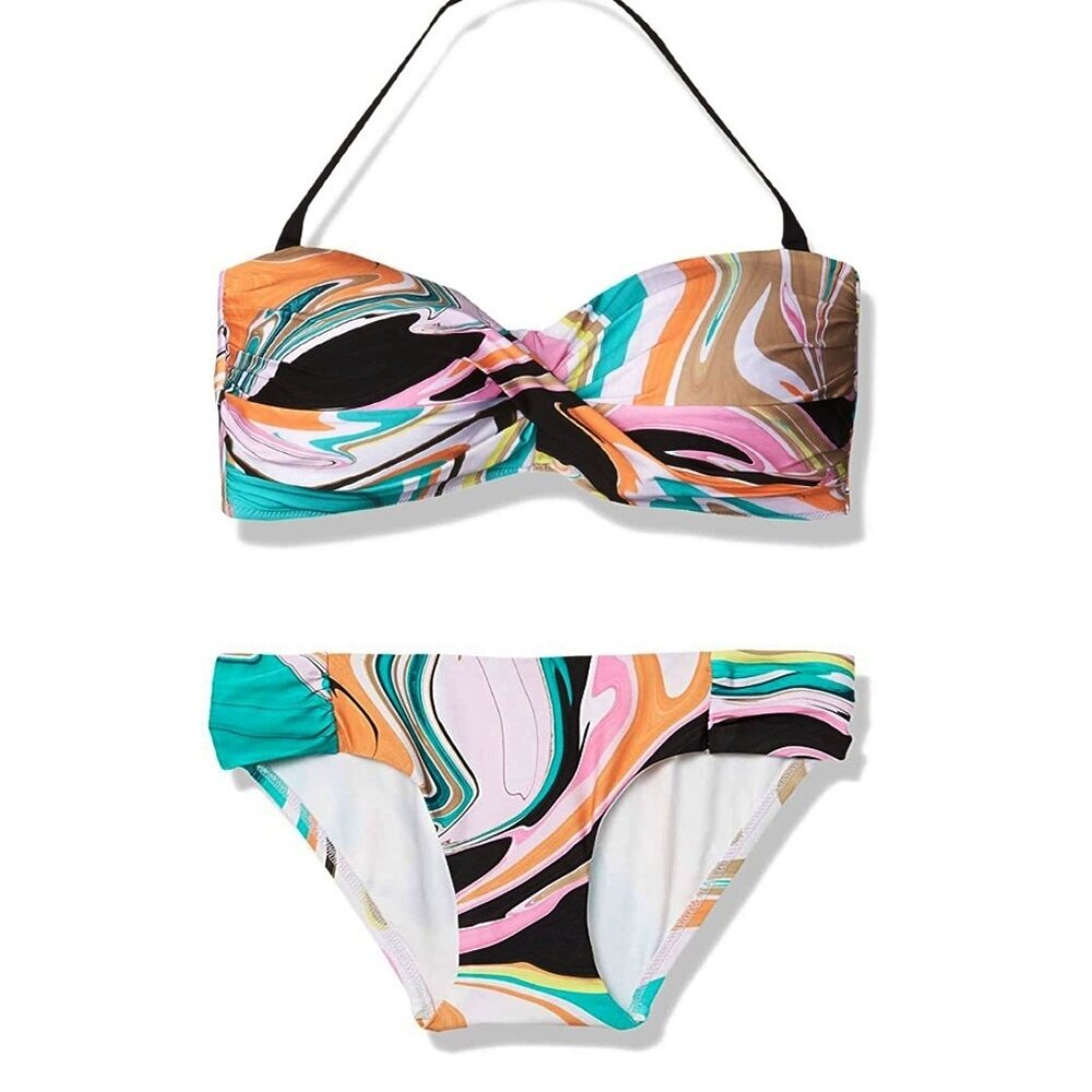 NWT Trina Turk Nazare Bandeau Bikini Top & Shirred Side Bottom Set 12